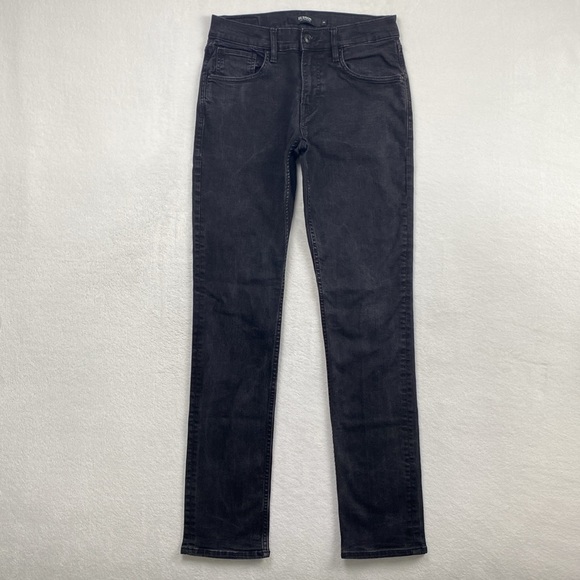 Hudson Blake Slim Straight Fit Twill Denim Jeans (Black) - Picture 3 of 16